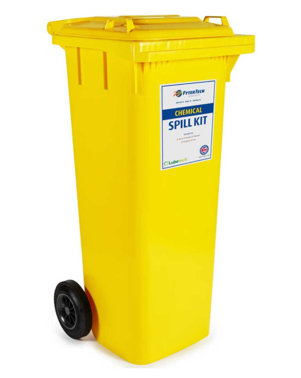 120 Litre Chemical Spill Kit 2-Wheeled Poly Bin (07-1120)