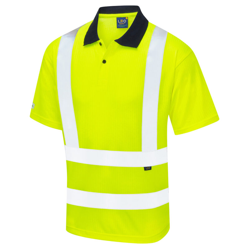 Leo Hi Vis P01 Croyde EcoViz Comfort Polo Shirt