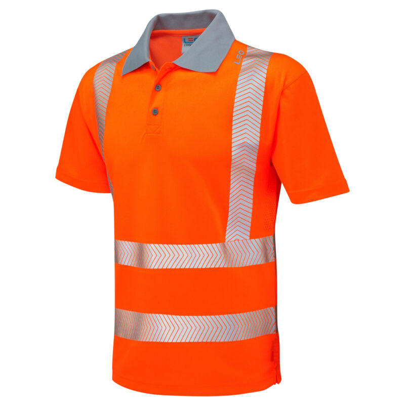 Leo P03 Hi Vis  Woolacombe EcoViz Performance Polo Shirt