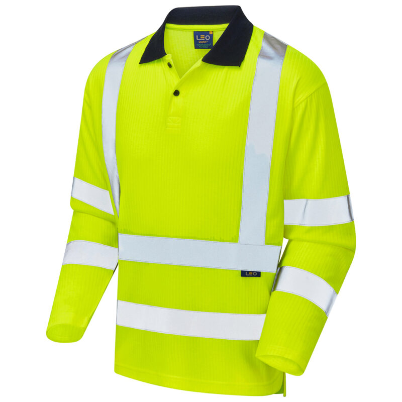 Leo Hi Vis P05 Swimbridge EcoViz Comfort L/S Polo Shirt