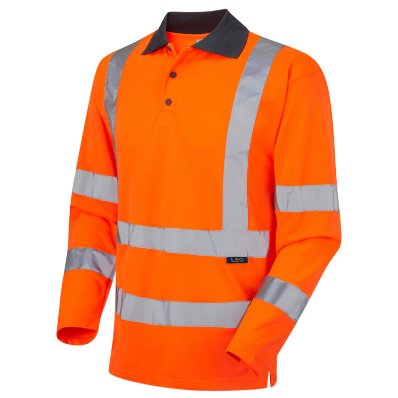 Leo P06 Hi Vis Woolsery EcoViz Performance L/S Polo Shirt