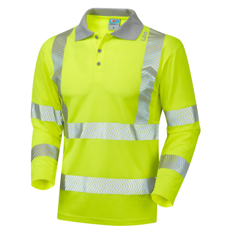 Leo Hi Vis P08 Barricane EcoViz Performance L/S Polo Shirt