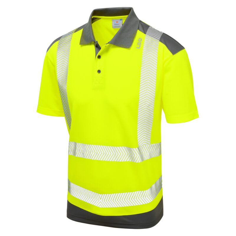 Leo Hi Vis P14 Peppercombe EcoViz Performance  Polo Shirt