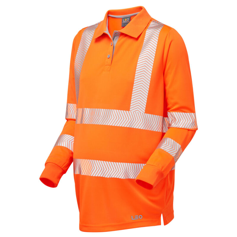 Leo Hi Vis PM08 Yarnacott EcoViz Maternity L/S Polo