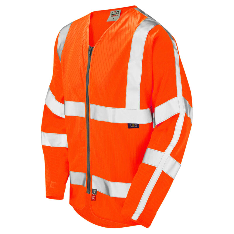 Leo Hi Vis S25 Huish FR EcoViz LFS/AS Sleeved Zip Jerkin