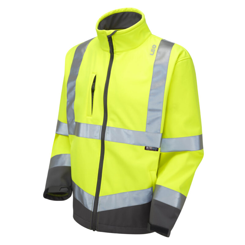 Leo Hi Vis SJ01 Buckland EcoViz Softshell Jacket