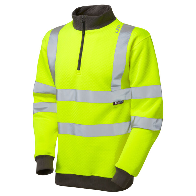 Leo Hi Vis SS01 Brynsworthy EcoViz 1/4 Zip Sweat