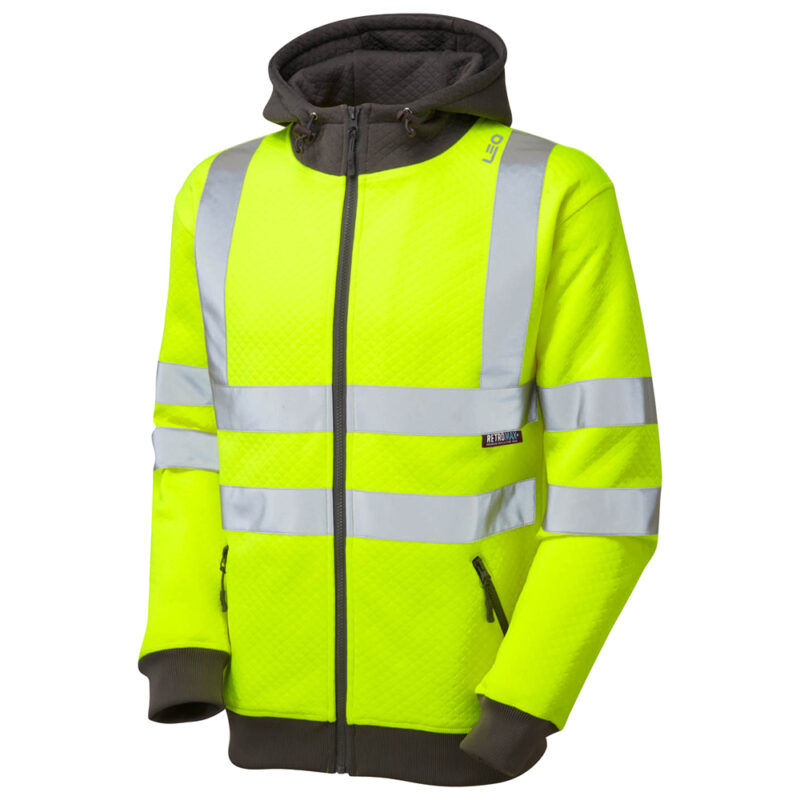 Leo Hi Vis SS02 Saunton EcoViz Hooded Sweat