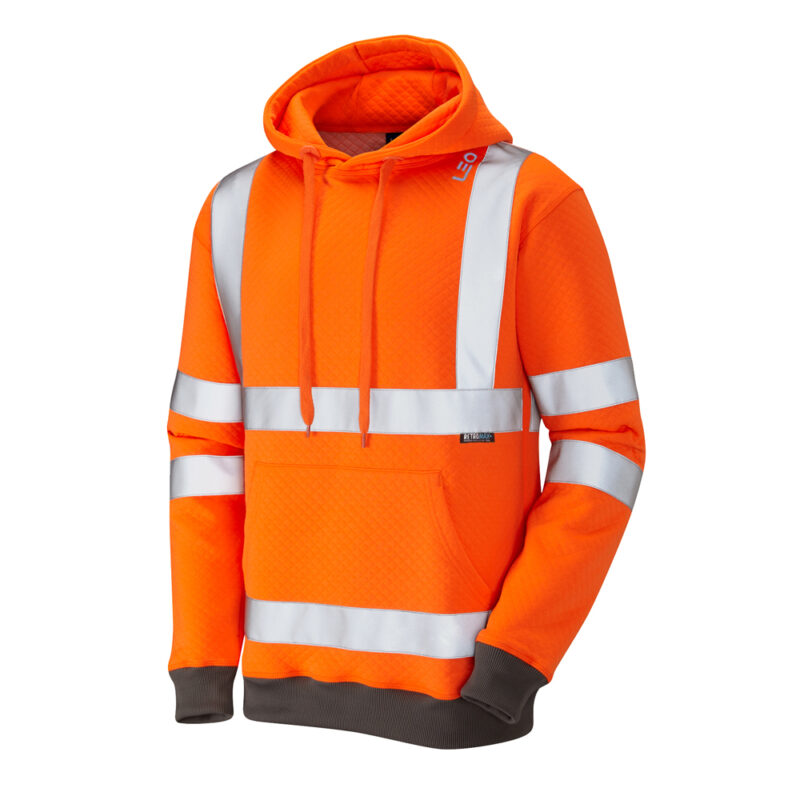 Leo SS04  Hi Vis Goodleigh EcoViz Hooded Sweat