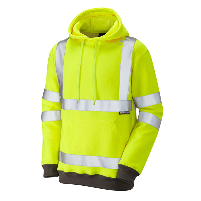 Leo Hi Vis SS04 Goodleigh EcoViz Hooded Sweat