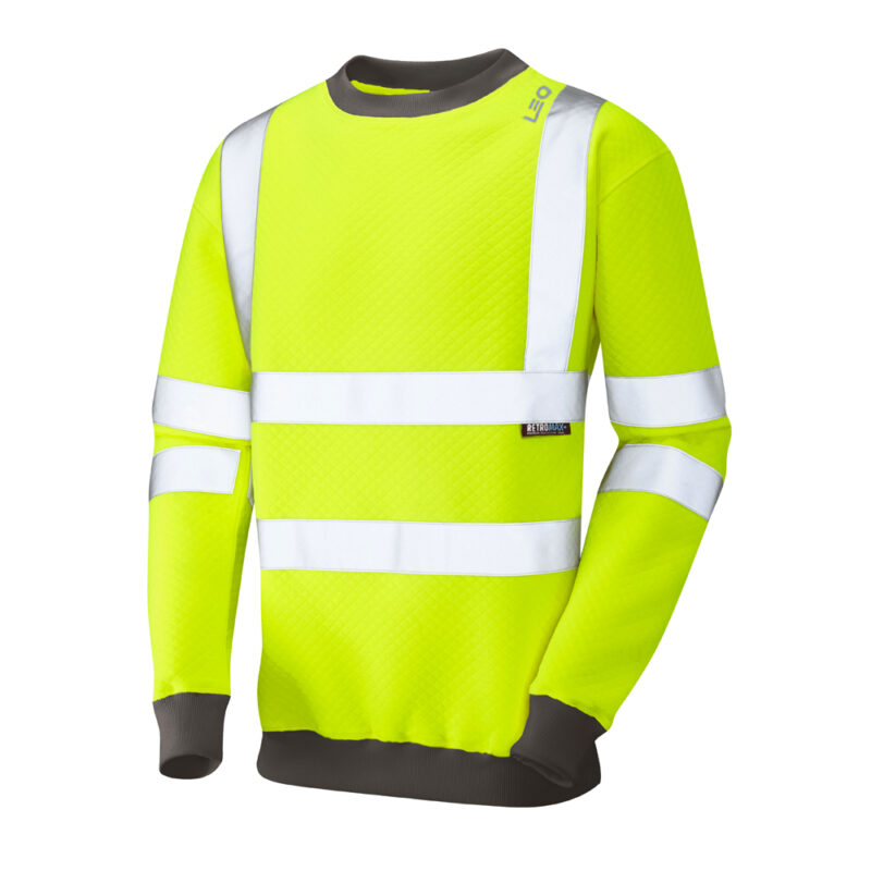 Leo Hi Vis SS05 Winkleigh EcoViz Crew Neck Sweat