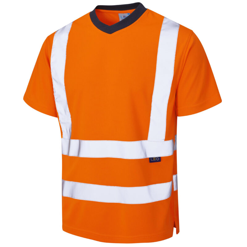 Leo T02 Hi Vis Braunton EcoViz Performance T-Shirt