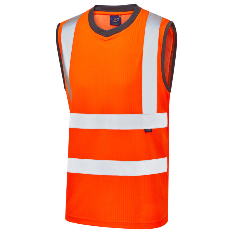 Leo V01 Hi Vis Ashford EcoViz Comfort Sleeveless T-Shirt