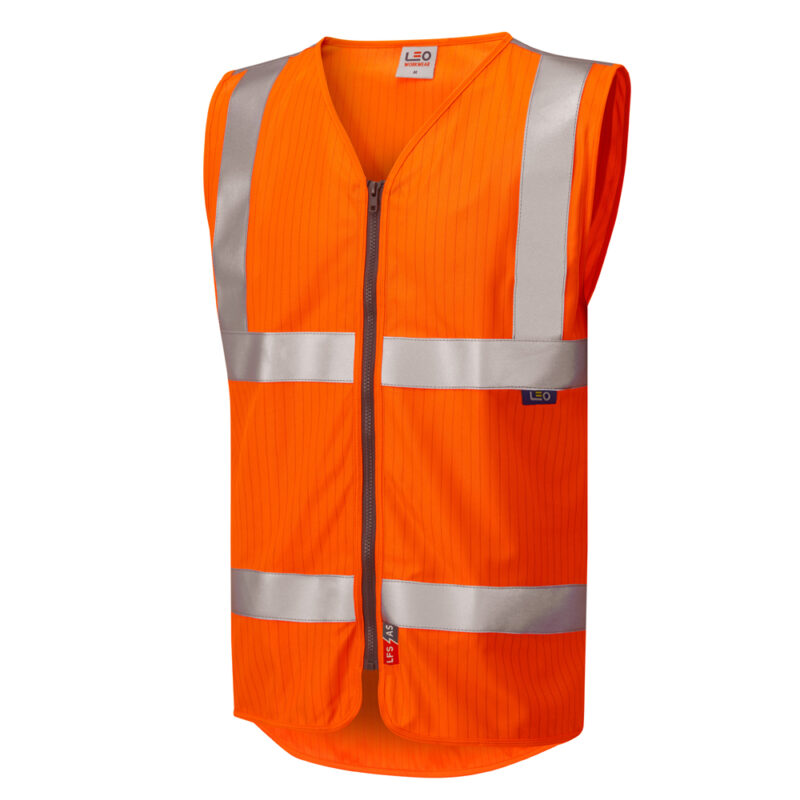 Leo Hi Vis W25 Jacobstowe FR EcoViz LFS/AS Zip Waistcoat