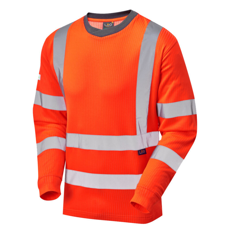 Leo T05 Hi Vis Riverton EcoViz Comfort Sleeved T-Shirt