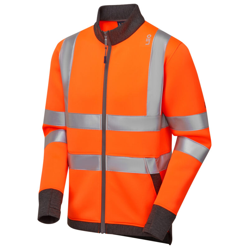 Leo SS07 Hi Vis Arganite EcoViz Zipped Sweat