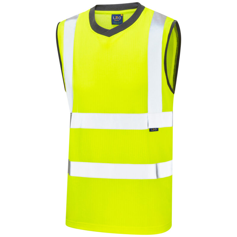 Leo Hi Vis V01 Ashford EcoViz Comfort Sleeveless T-Shirt