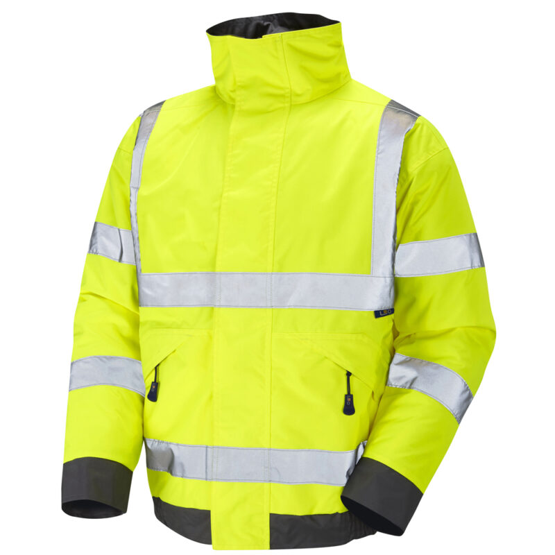 Leo Hi Vis J01 Chivenor EcoViz 4K Baffle Lined Bomber Jacket