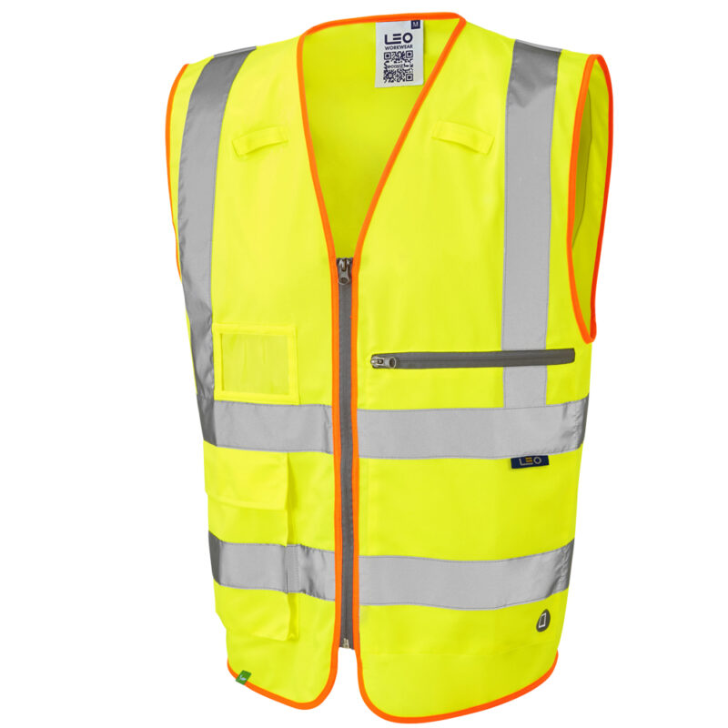 Leo Hi Vis W24 Foreland EcoViz Tablet Pocket  Waistcoat