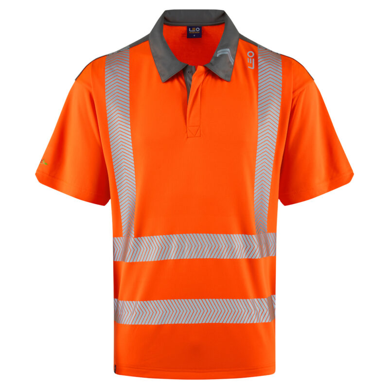 Leo P12 Hi Vis Trimstone EcoViz Coolmax  Polo Shirt