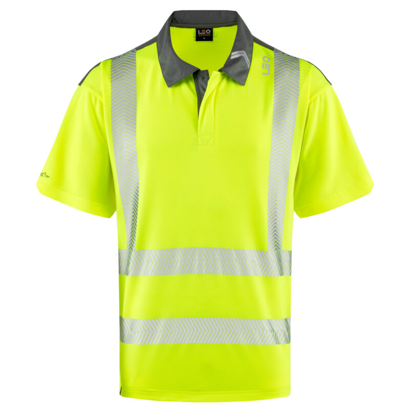 Leo Hi Vis P12 Trimstone EcoViz Coolmax  Polo Shirt