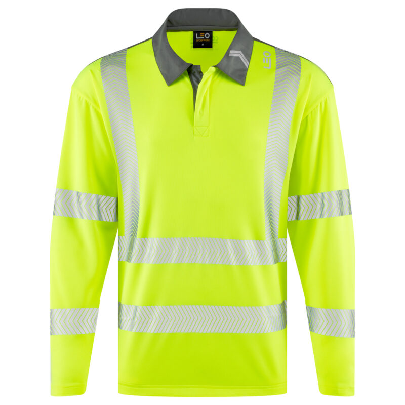 Leo Hi Vis P13 Georgeham EcoViz Coolmax  L/S Polo