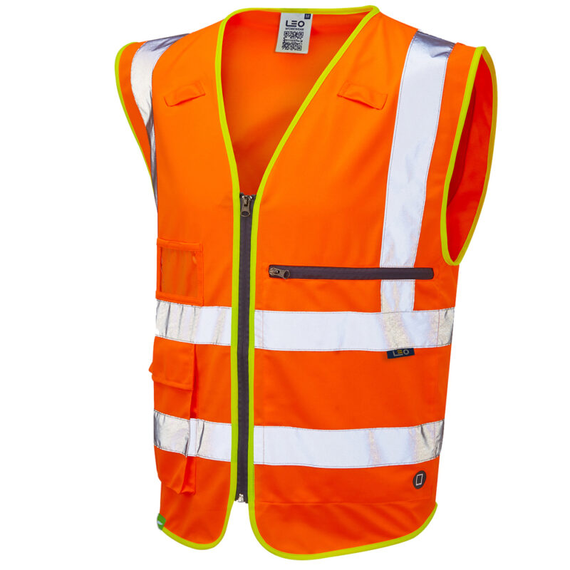 Leo W24 Hi Vis Foreland EcoViz Tablet Pocket  Waistcoat