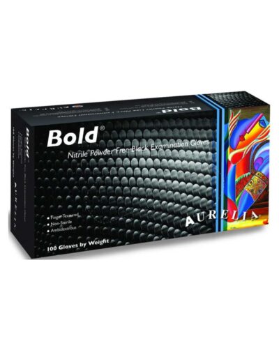 BOLD BLACK Nitrile Powder Free Gloves (Box 100)