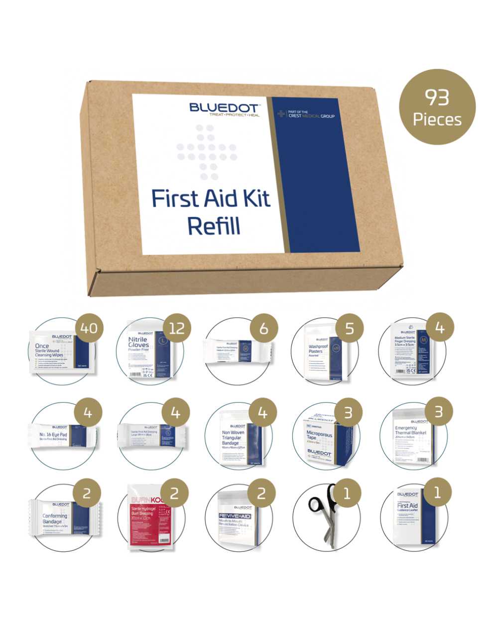New BS8599-1 Compliant First Aid Kit Refill (Large)