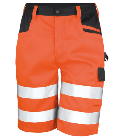 R328X Hi Vis Safety Cargo Shorts Orange