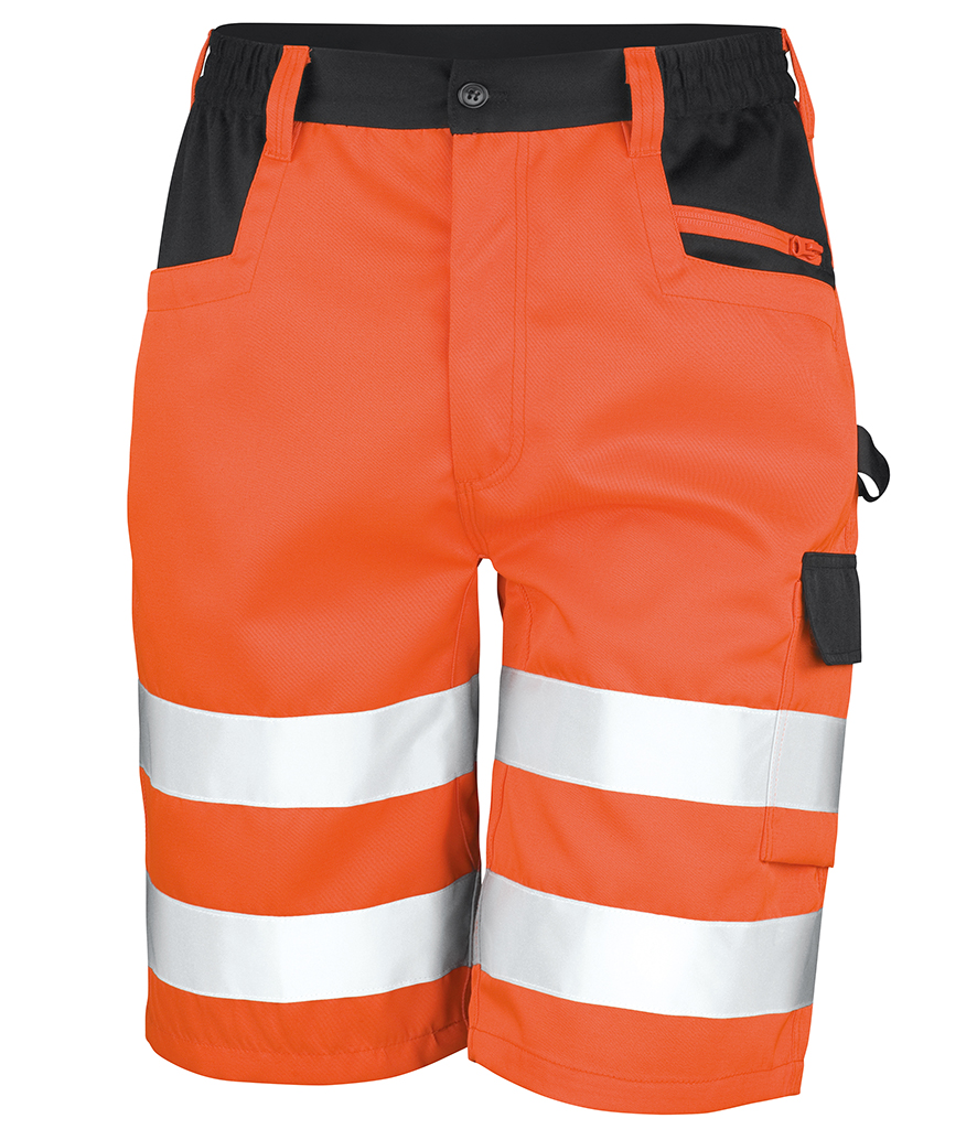 R328X Hi Vis Safety Cargo Shorts Orange