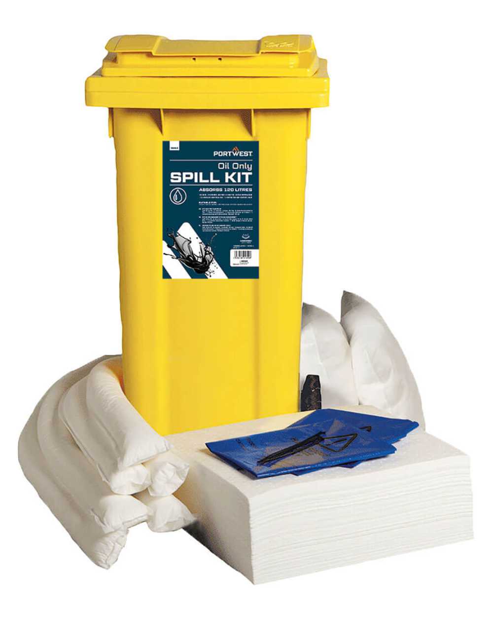 SM63 Oil-Only 120 Litre Spill Kit 2-Wheel Poly Bin