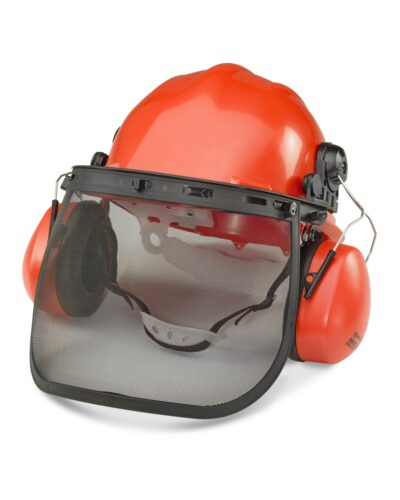 Forestry Kit, helmet, ear defenders, chin strap & mesh Shield