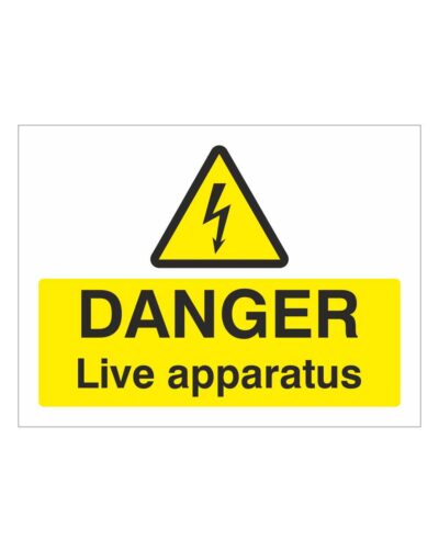 200x150mm Danger Live Apparatus Magnetic Vinyl sign
