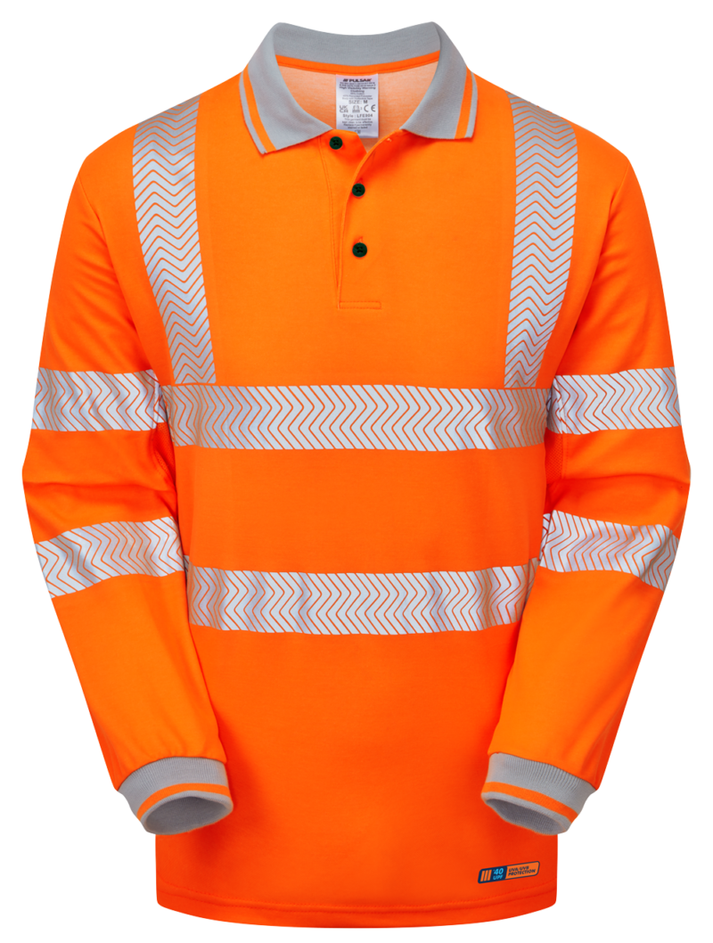 Pulsar LFE926 Life Mens Hi-Vis Long Sleeve Polo Shirt