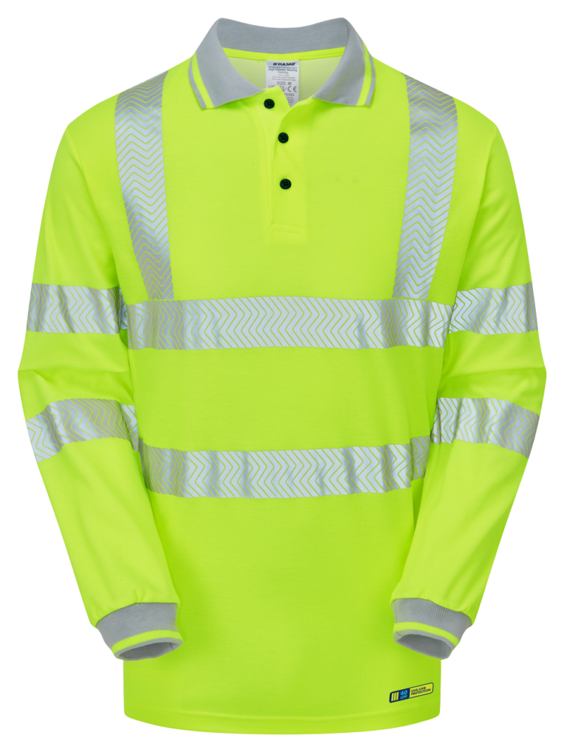 Pulsar LFE925 Life Mens Hi-Vis Long Sleeve  Polo Shirt