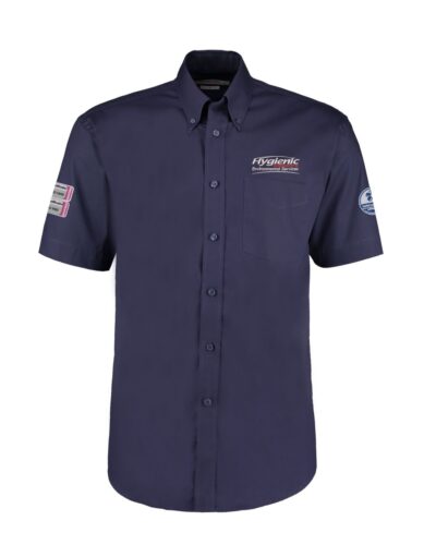 KK109 Shirt S/S Mid Navy C/W logo