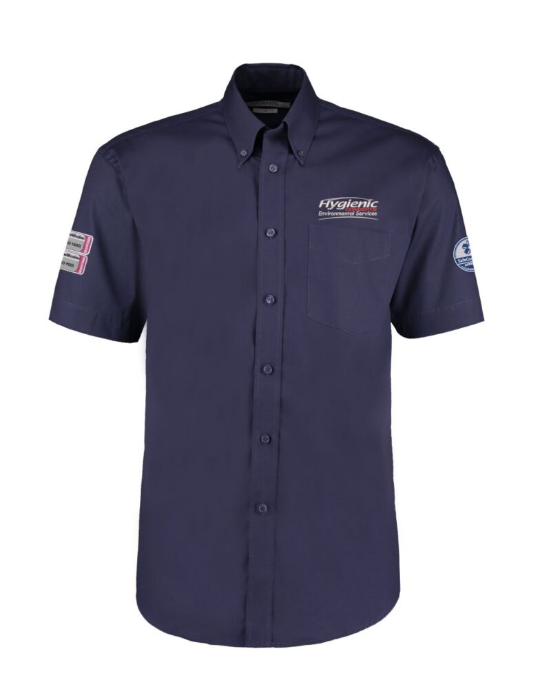 KK109 Shirt S/S Mid Navy C/W logo
