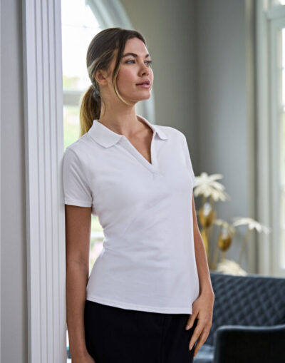 Tee Jays TJ1409 Wms Vneck Polo Shirts